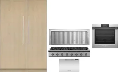 6 Piece Package Includes Refrigerator, Freezer, Cooktop, Wall Oven, Hood And Dishwasher